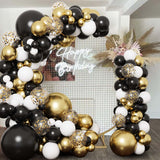 Msddl Black Gold Balloon Garland Arch Kit Birthday Party Wedding Decoration Kids Wedding Birthday Baby Shower Boy Latex Confetti Ballons